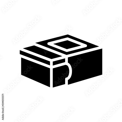 pop up box cardboard packaging glyph icon vector illustration