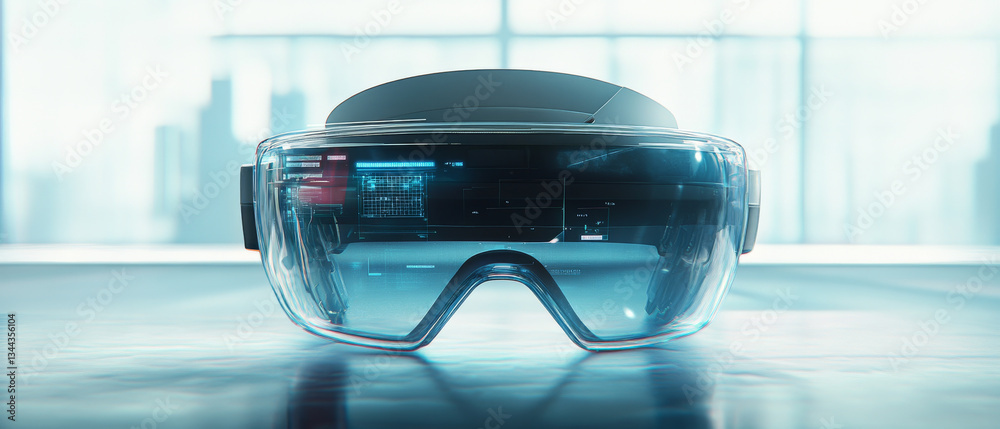 High tech augmented reality glasses with sleek design, showcasing advanced technology and futuristic features. glasses reflect modern aesthetic, perfect for immersive experiences High tech augmented reality glasses with sleek design, showcasing advanced technology and futuristic features. glasses reflect modern aesthetic, perfect for immersive experiences