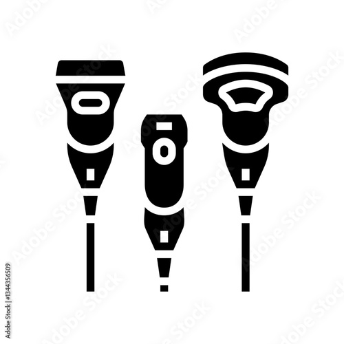 echocardiogram probe cardiology glyph icon vector illustration
