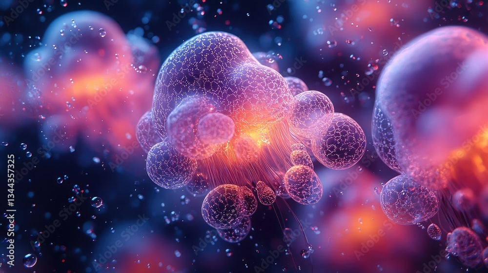 Colorful jellyfish floating gracefully in deep ocean waters surrounded by bubbles Colorful jellyfish floating gracefully in deep ocean waters surrounded by bubbles