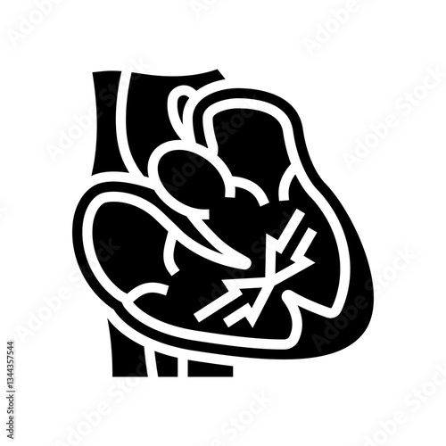 cardiomyopathy cardiology disease glyph icon vector illustration