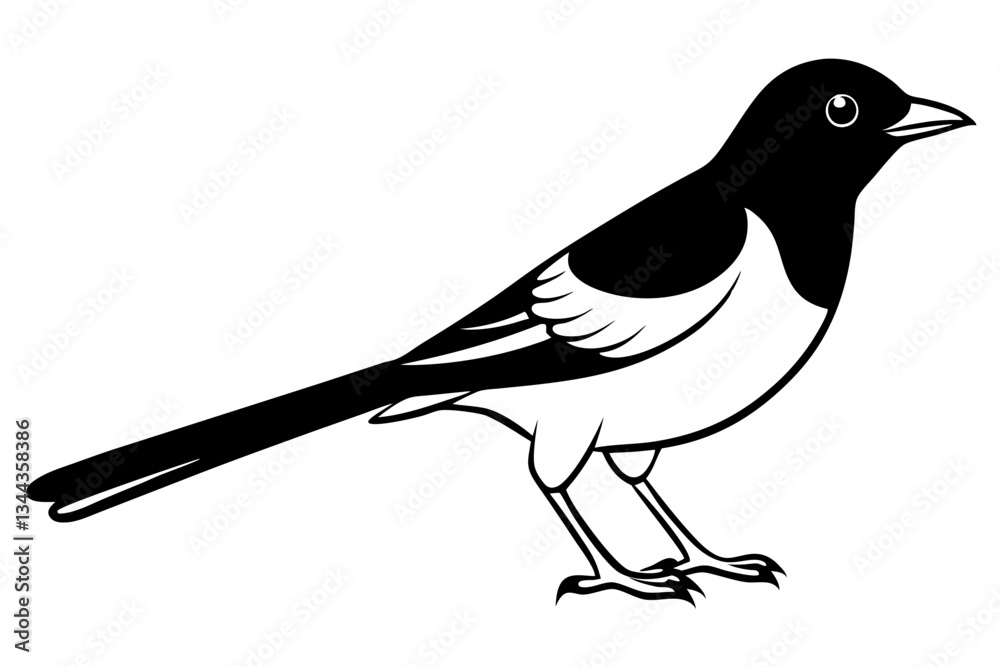 Obraz premium nightingale line art silhouette vector illustration