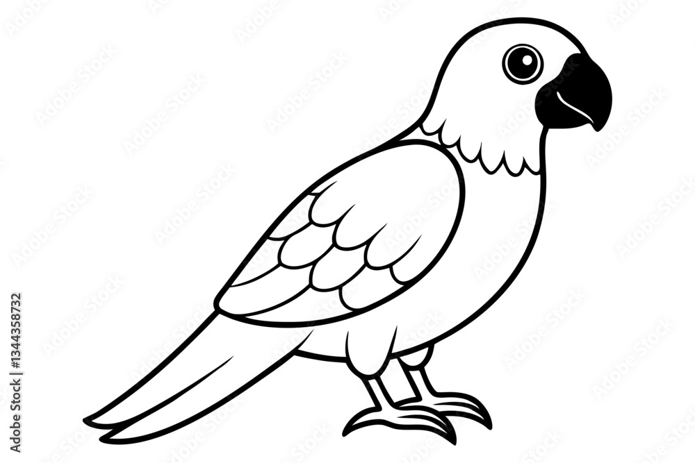 Obraz premium parrot line art silhouette vector illustration