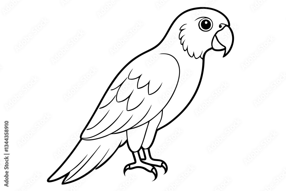 Fototapeta premium parrot line art silhouette vector illustration