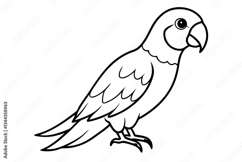Fototapeta premium parrot line art silhouette vector illustration