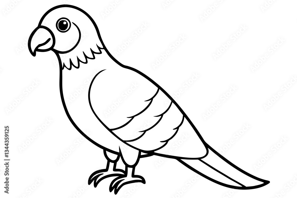 Fototapeta premium parrot line art silhouette vector illustration