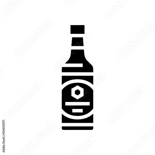 teriyaki sauce condiment glyph icon vector illustration