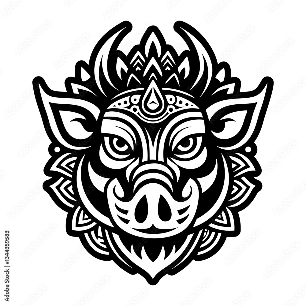 Fototapeta premium A filled style icon of boar symbol