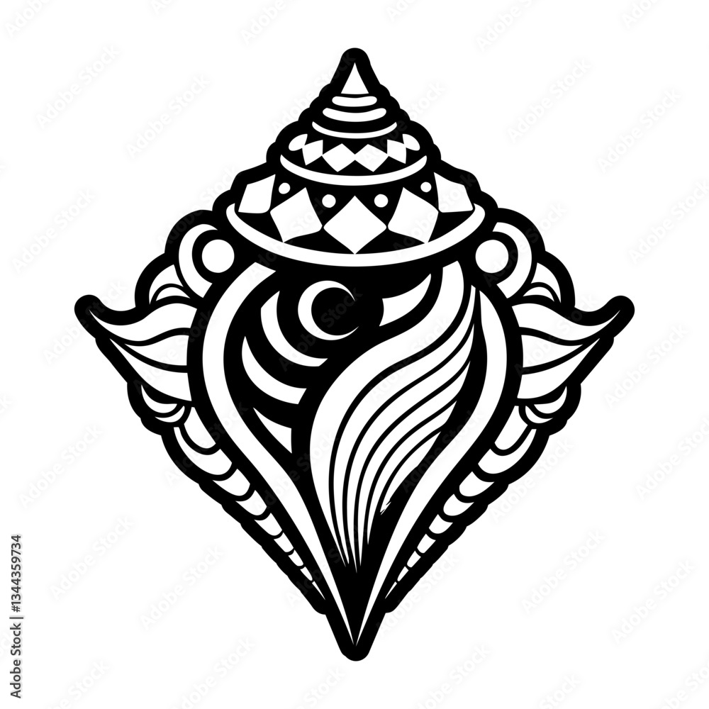 Fototapeta premium A filled style icon of conch shell symbol