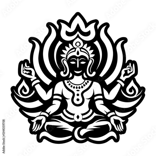 A glyph style icon of chaturbhuja symbol photo