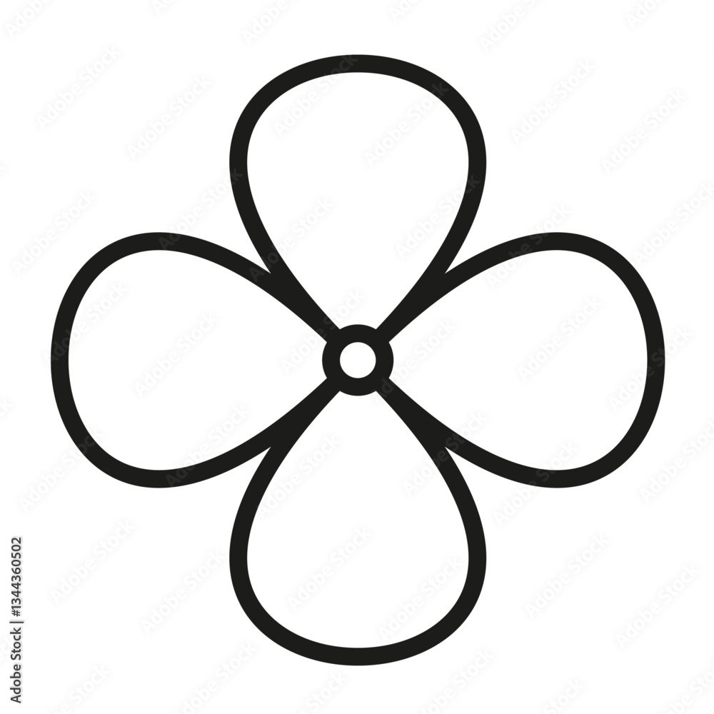 Vector icon, hand drawn outline of a flower with four petals. Can be used for children's coloring book, page, children's game, applique, flower-3.ai Vector icon, hand drawn outline of a flower with four petals. Can be used for children's coloring book, page, children's game, applique, flower-3.ai