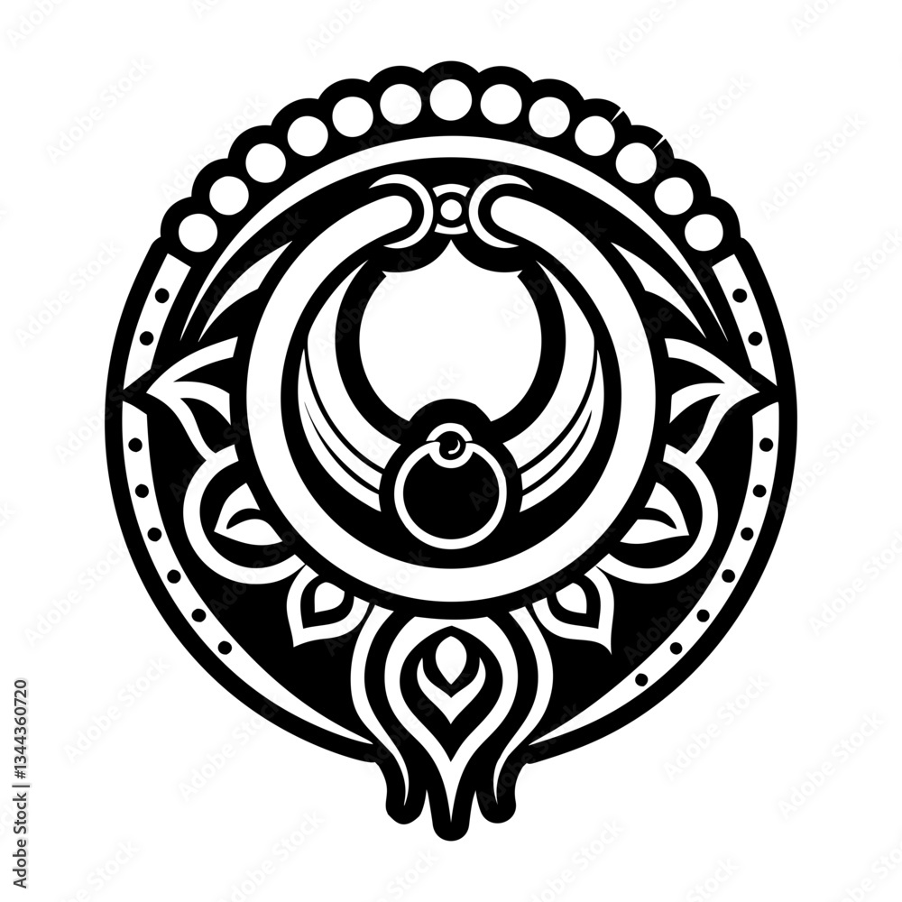 Naklejka premium A solid style icon of nose ring symbol