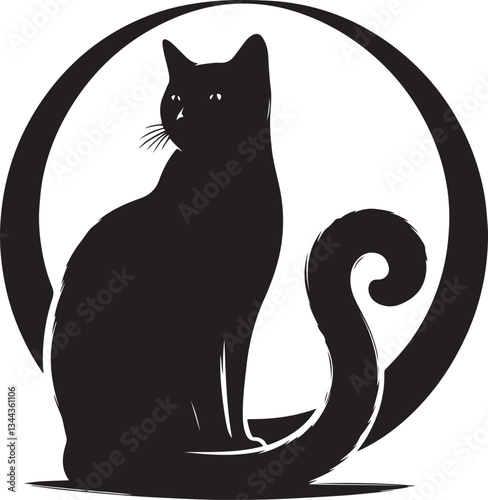 Wallpaper Mural black cat silhouette, Black cat silhouettes in various poses, isolated on white background. Perfect for logo Torontodigital.ca