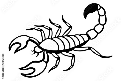 scorpion line art silhouette vector illustration