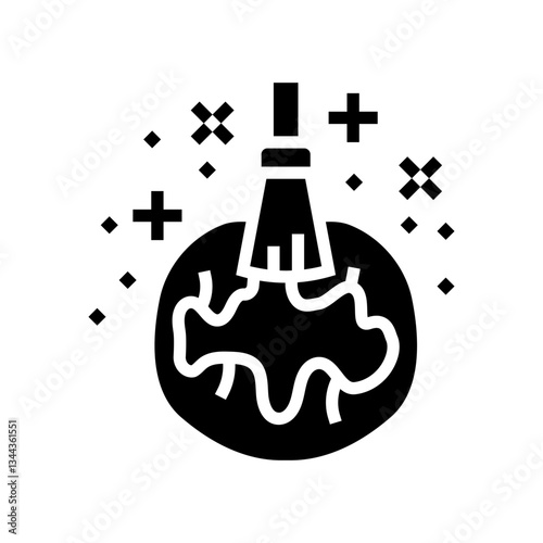 using dental sealants oral care glyph icon vector illustration