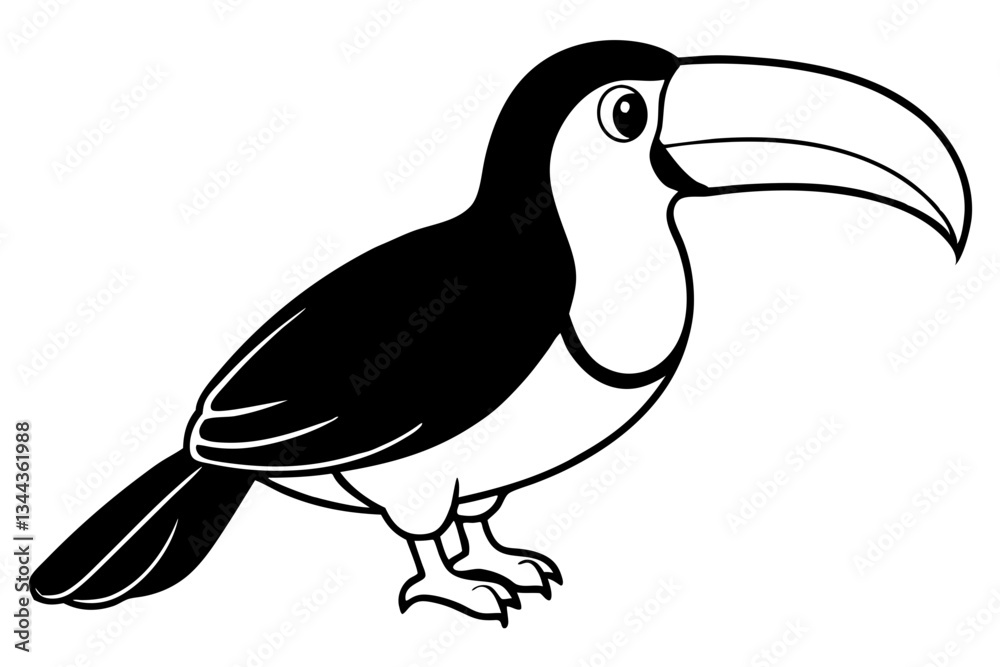 Obraz premium toucan line art silhouette vector illustration