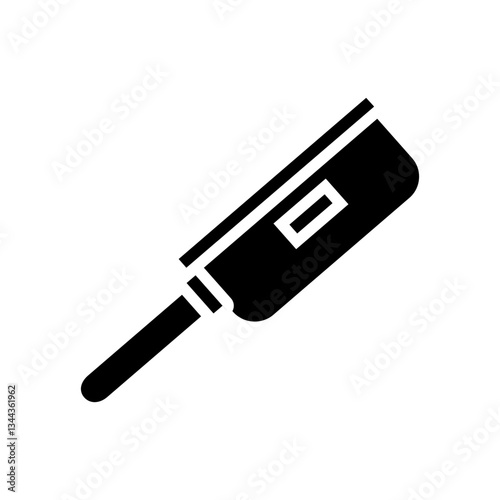 frying pan titanium ultralight glyph icon vector illustration