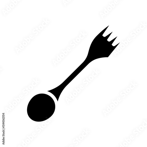 fork spoon titanium ultralight glyph icon vector illustration