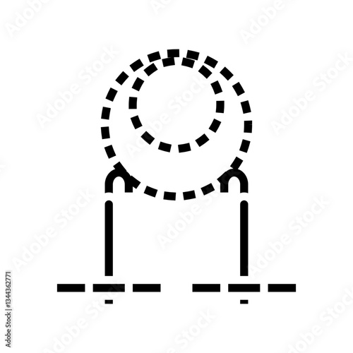 gear hooks titanium ultralight glyph icon vector illustration