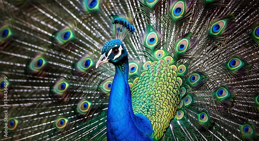 Obraz premium peacock with feathers out