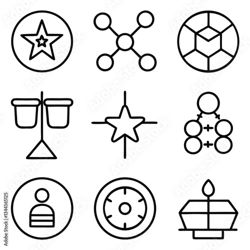 Obraz na płótnie Black silhouette vector science icons set illustration design w salonie