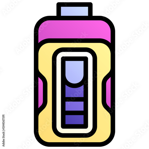 Battery. Editable vector icon, coloured with outlined stroke.
