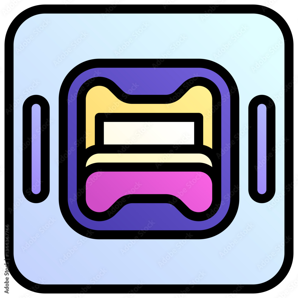 Sleeping capsule. Editable vector icon, coloured with outlined stroke. Sleeping capsule. Editable vector icon, coloured with outlined stroke.