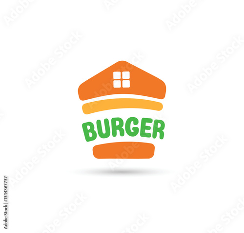 Burger house vector logo design 