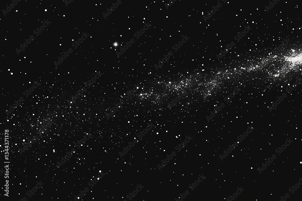 Fototapeta premium Celestial Night Sky Sparkling Stars and Milky Way Galaxy Background Illustration