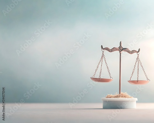 Balanced Scales for Justice Concept, Soft Background.