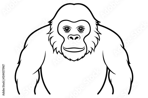 ape line art silhouette vector illustration