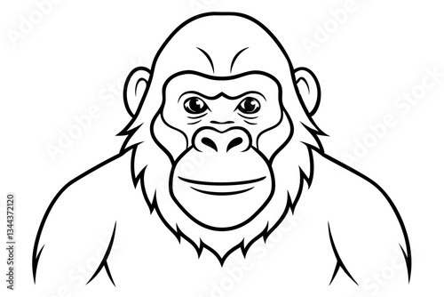ape line art silhouette vector illustration