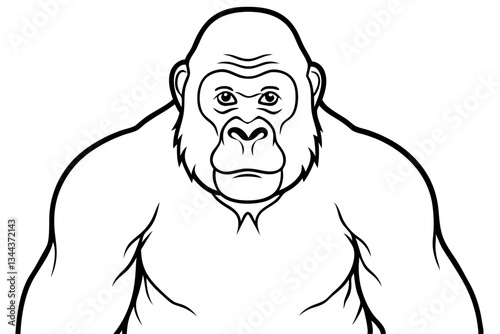 ape line art silhouette vector illustration