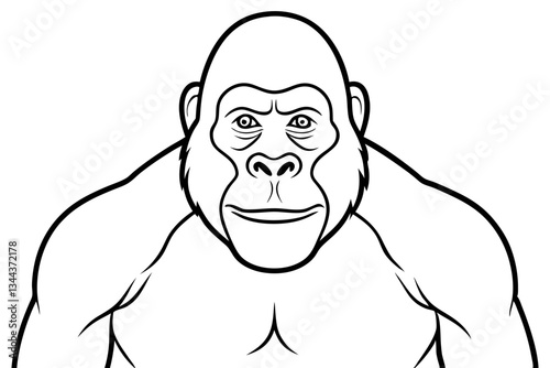 ape line art silhouette vector illustration