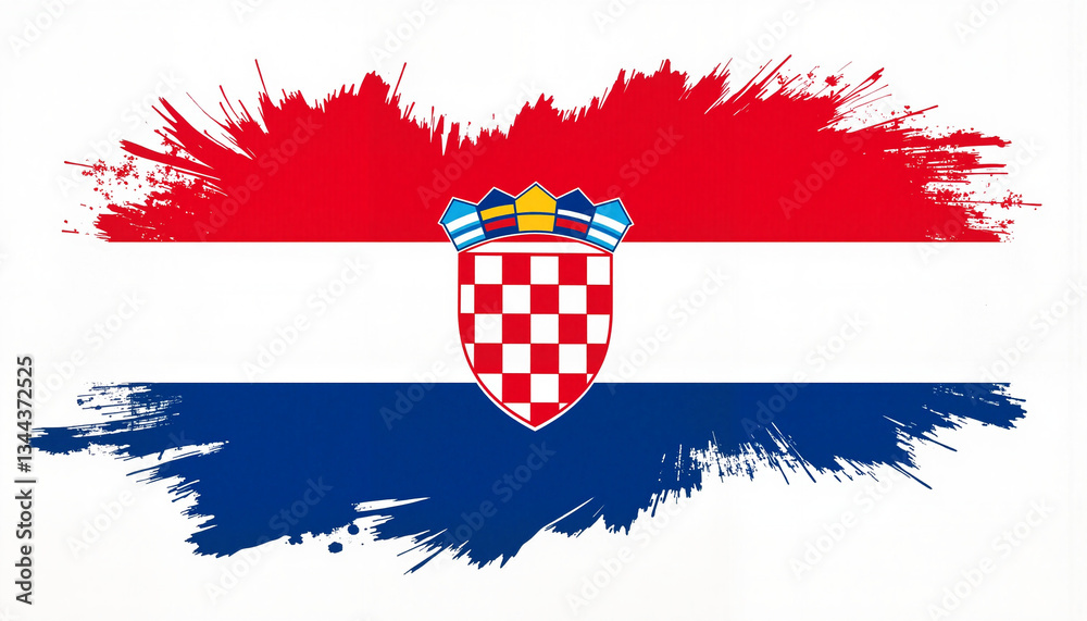 Naklejka premium Croatia flag artistic representation with modern design technique, creativity