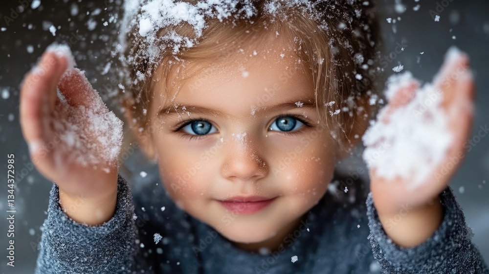 Child playing in snow Child playing in snow