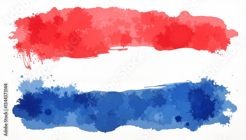 Artistic watercolor Croatia flag on textured paper, cultural expression