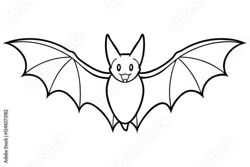 bat line art silhouette vector illustration