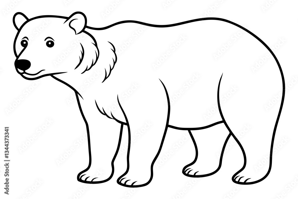 bear line art silhouette vector illustration bear line art silhouette vector illustration