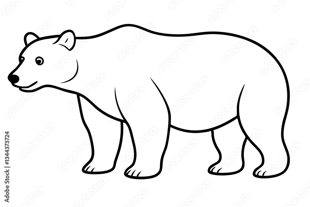 Fototapeta premium bear line art silhouette vector illustration