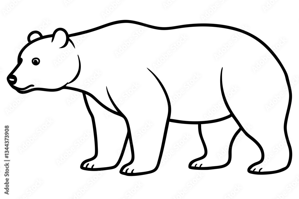 bear line art silhouette vector illustration bear line art silhouette vector illustration