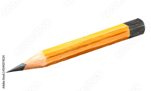 Pencil Vector illustration watercolor style Concept of back to school isolated on a transparent background.