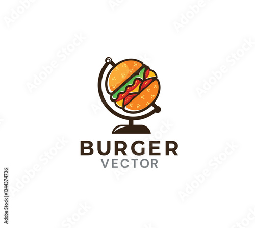 World burger vector logo design 