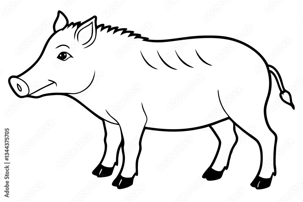 Fototapeta premium boar line art silhouette vector illustration