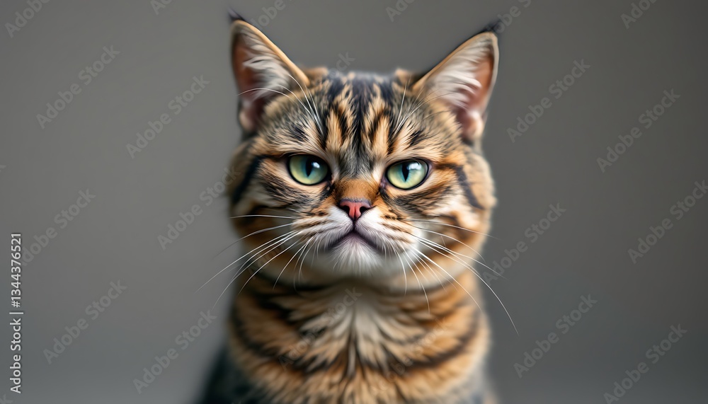 Stunning Tabby Cat Portrait Green Eyes Close Up Stunning Tabby Cat Portrait Green Eyes Close Up