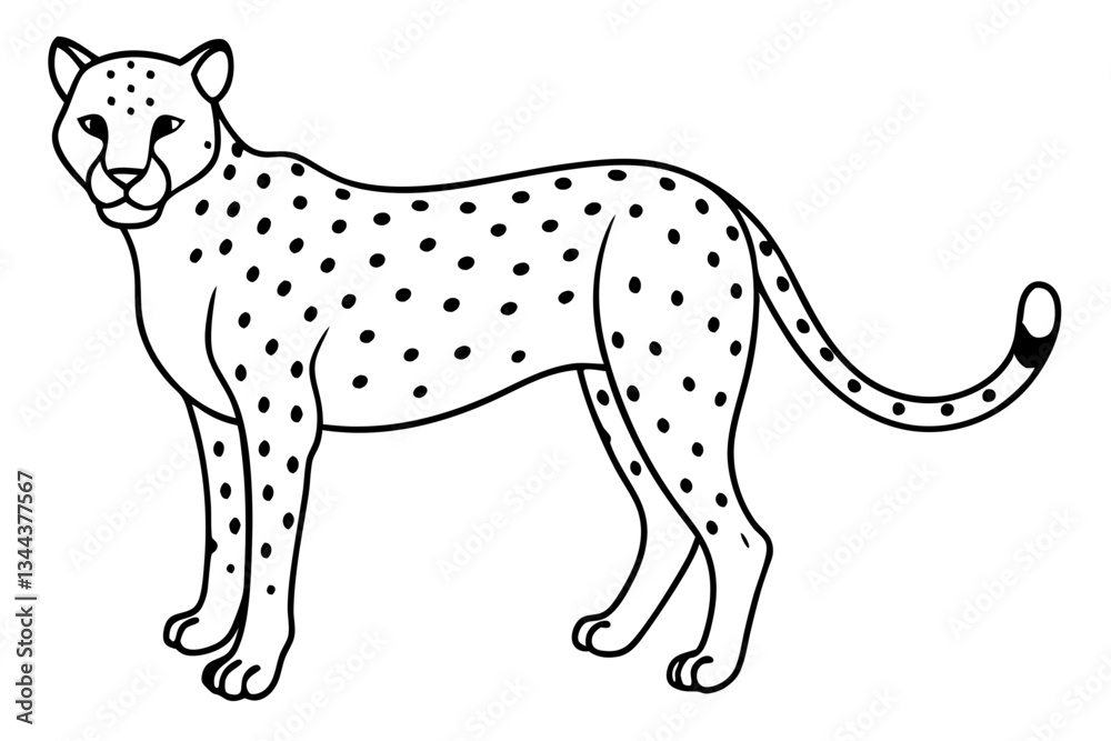 Fototapeta premium cheetah line art silhouette vector illustration