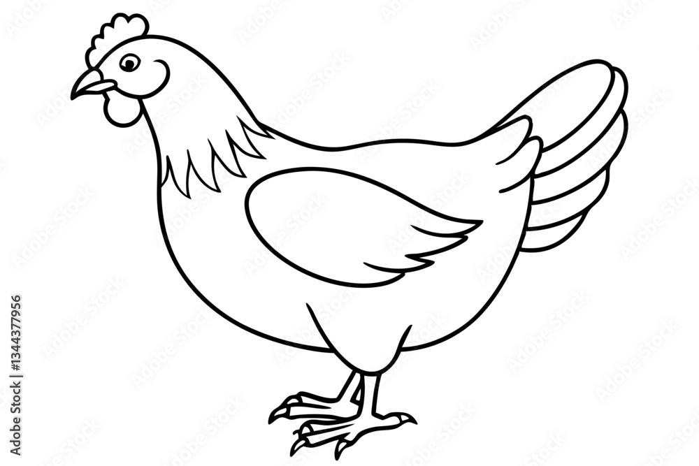 chicken line art silhouette vector illustration chicken line art silhouette vector illustration