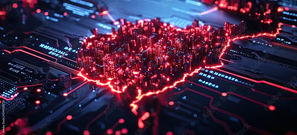 Futuristic city on circuit board Futuristic city on circuit board