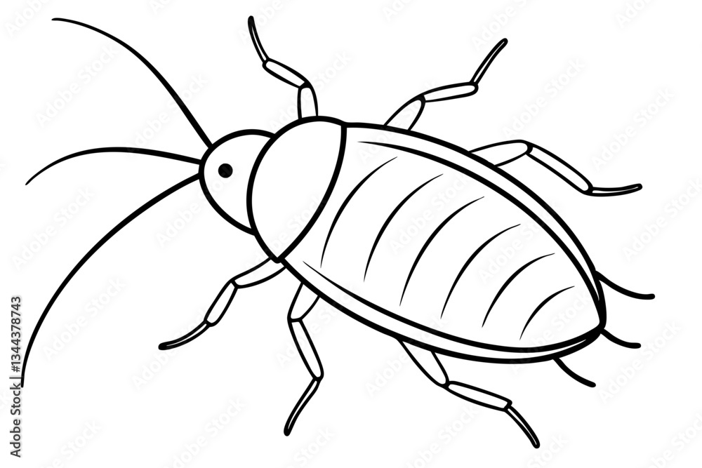 cockroach line art silhouette vector illustration