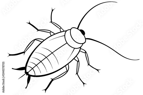 cockroach line art silhouette vector illustration